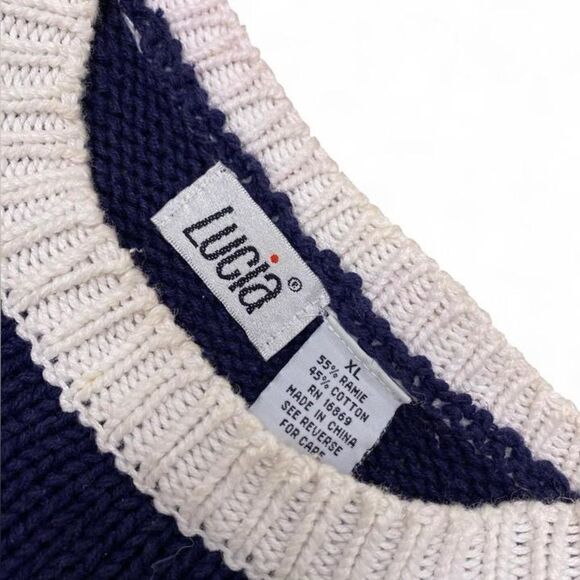 Cottagecore Novelty Vintage Farm Chunky Knit Cotton Blend Sweater - Picture 8 of 8